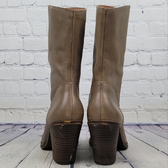 LUCKY BRAND | Emberleigh smooth leather midcalf  slip-on heeled boots - Picture 5 of 9